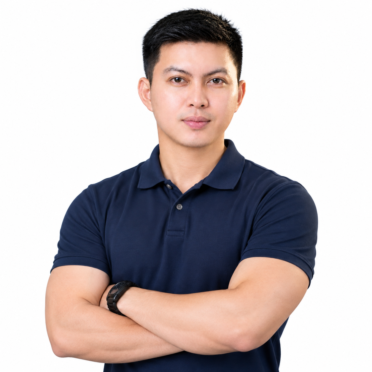Professional portrait of Jemrex Gonzales wearing a navy polo shirt