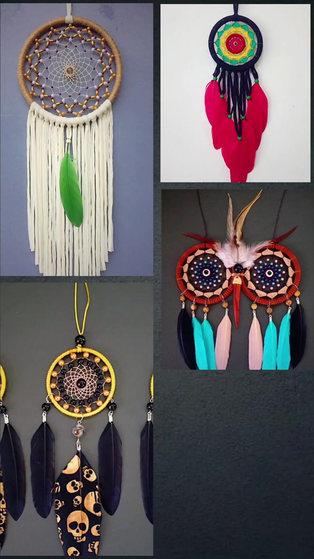Poster frame showing colorful handmade dreamcatchers